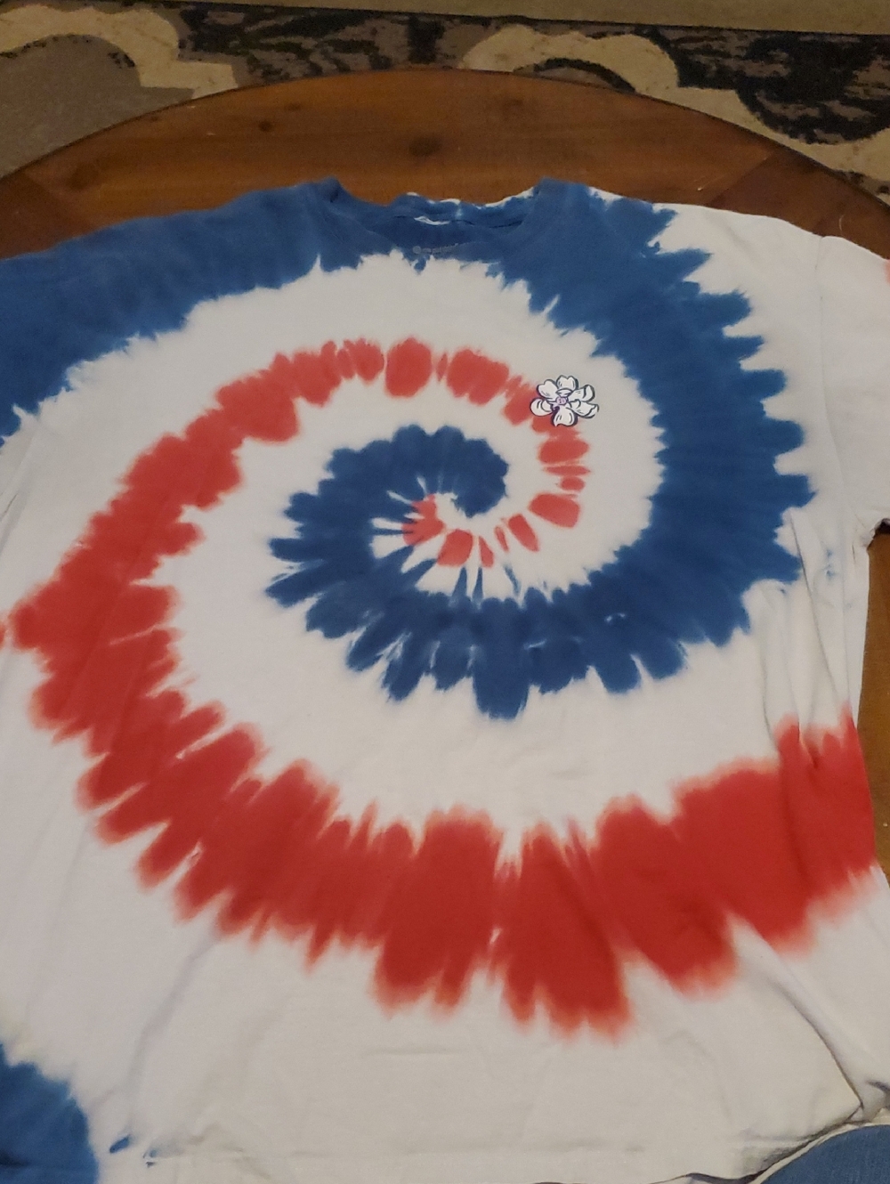 A Girl Thing Patriotic Spiral Tie-Dye Tee in Red, Blue & White